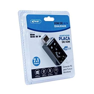 Imagem de Placa de som USB externa adaptador 7.1 Digital Fone E Microfone Knup