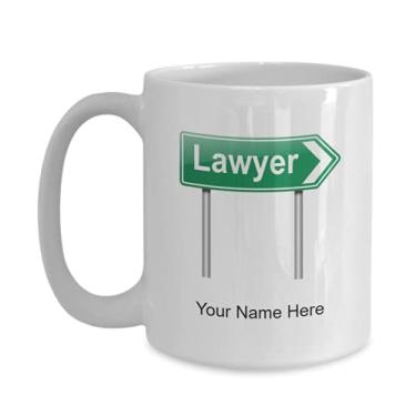 Imagem de Caneca de café personalizada com conceito de advogado para ideia de conceito de advogado para crianças meninos e meninas Amor - Caneca de café de 425 g