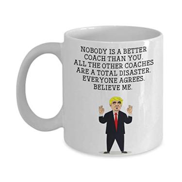 Imagem de Caneca engraçada cabeça Trump – Copo de café Donald Trump – ideia de presente novidade do treinador ideia de mordaça Presidente (325 ml)
