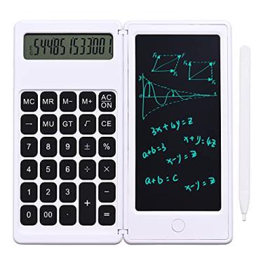 Imagem de Domary Calculadora dobrável e tablet de escrita LCD de 6 polegadas Tela de desenho digital de 12 dígitos com caneta stylus botão de apagar para crianças, adultos, casa, escritório, escola, uso