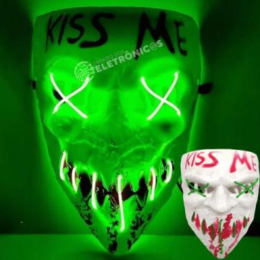 Imagem de Máscara Led Neon Halloween Festa Fantasia Cosplay Super Brilho Carnava