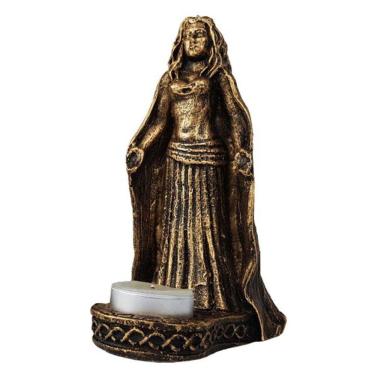 Imagem de Castiçal Estátua Deusa Da Lua 16cm 10505 - Resina Ecológica