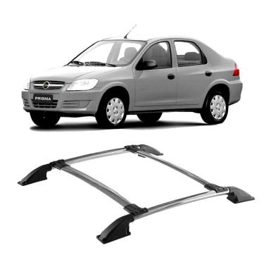 Imagem de Rack De Teto Bagageiro Colado Cromado Prisma 2007 Até 2012