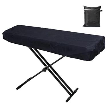 Imagem de Gicov Capa protetora contra poeira de teclado piano para 61 teclas à prova d'água teclado eletrônico piano capa protetora contra poeira com cordão ajustável teclado esticável digital piano bolsa capa