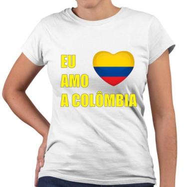 Imagem de Camiseta Baby Look Eu Amo A Colômbia Bandeira - Web Print Estamparia