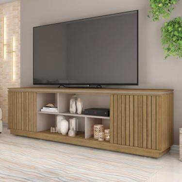 Imagem de Bancada Rack Tv Até 75 Polegadas 2 Portas Sky Marrom Caemmun