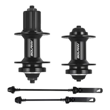 Imagem de BOLANY Cubos de bicicleta 32 furos dianteiros de freio 2 traseiros 4 rolamentos de liberação rápida adequados para sistema Shimano HG 8-12 cubos de liga de alumínio MTB de velocidade