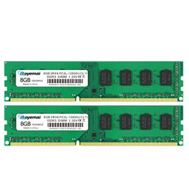 Imagem de 16GBKit (2X8GB) DDR3 RAM, DDR3 1600 8GB PC3L-12800U DDR3L Dimm 2Rx8 1.35V/1.5V CL11 Memória RAM para computador desktop