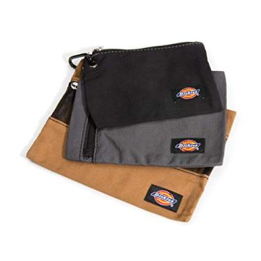 Imagem de Dickies Conjunto de 3 bolsas de lona pequenas para utilidade, com zíper, para organizar pequenas ferramentas e fixadores, cinza/bronze/preto