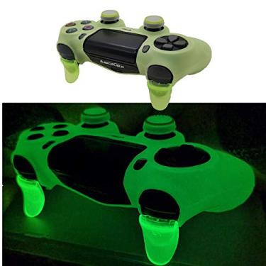 Imagem de Capa protetora de silicone para controle Ps4 que brilha no escuro para controle PS4/slim/Pro Dualshock 4 (verde brilhante)