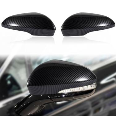 Imagem de CZShiYue Capa para espelho retrovisor de fibra de carbono para carro, capa protetora adequada para Ford Fusion 2013-2018【Apenas para versão norte-americana】GS1E-69-1N7A-87 (fibra de carbono, lado