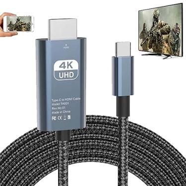 Imagem de Cabo adaptador USB C para HDMI – Cabo Thunderbolt 3/4 4K 60Hz MHL para Dell HP Surface MacBook Pro Air Laptop tipo C, dispositivos de telefone Android Galaxy S22 S21 S20 S10 S9 S8 Note 20 10 Samsung