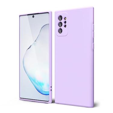 Imagem de oakxco Capa de telefone projetada para Samsung Galaxy Note 10 Plus com aderência de silicone, capa de telefone de gel de borracha macia para mulheres e meninas, fina, flexível, protetora TPU de 6,8 polegadas, lilás