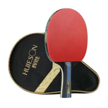 Imagem de Raquete Clássica Carbono Tênis de Mesa Ping Pong Huieson 4 Estrelas Profissional + Capa + 3 Bolas