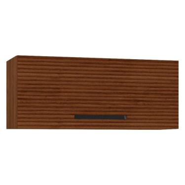 Imagem de Armário Aéreo Geladeira Ametista 70 cm Nogueira Ripado - Kits Paraná