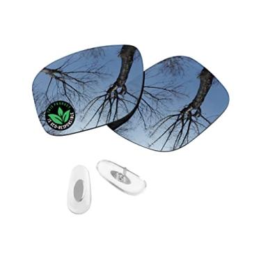 Imagem de Raydi Lentes de reposição de policarbonato e protetores de nariz para óculos de sol quadrados RayBan Chromance RB4264 58 mm - Espelho de titânio prateado - Polarizado