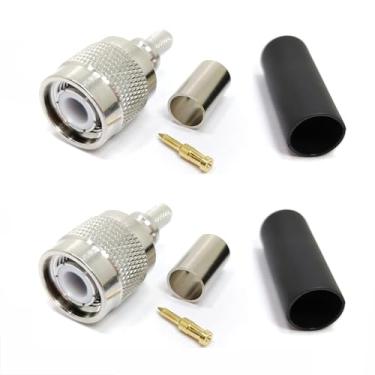 Imagem de WORLDPEAK Conectores TNC EZ, 2 peças à prova d'água TNC macho crimpagem conector sem solda para cabo KMR240 para antena GPS