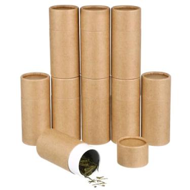 Imagem de 30PCS 50ml Tubos de Papel Kraft com Tampa Caixas de Papelão Garrafa de Óleo Essencial Caixa de Embalagem de Presente Caixas de Armazenamento de Chá Recipientes de Papel Kraft para Artesanato Lápis Chá