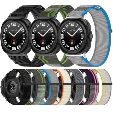 Imagem de Pulseira de Nylon Strap Compatível com Samsung Galaxy Watch 7 Ultra (5 - Branco-verde)