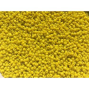 Imagem de Grânulos de semente de vidro tcheco tamanho: 11/0 50 g/1,76 oz (amarelo opaco)
