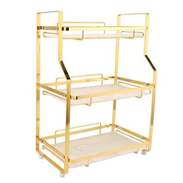 Imagem de Prateleira de Armazenamento de Banheiro Moderna, Organizador de Canto Montado na Parede para Sala de Estar, Quarto, Cozinha, Design que Economiza Espaço, Rack de Ferro Com Estilo