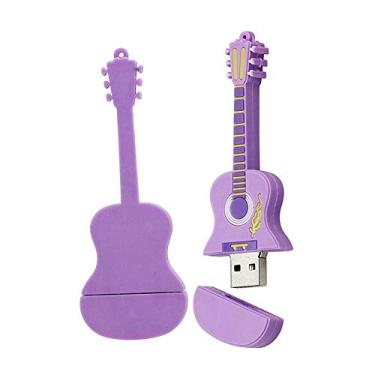 Imagem de 64 GB Modelo de guitarra USB 3.0 Flash Drive Pen Drive Pen Drive Pendrive USB Memory Stick Jump Drive Tamanho compacto USB Flash Disk Drive USB 3.0 Stick - Roxo