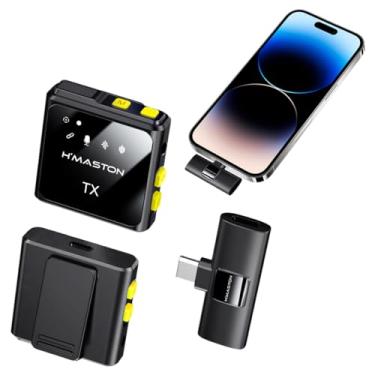 Imagem de H'MASTON Microfone de Lapela Sem Fio Professional 3 em 1 Microfone Lapela para Gravação Redução de Ruído Compativel com Lightning Tipo-C Android (MK-11-TIPO-C)
