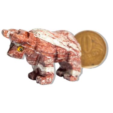 Imagem de 01 Boi Esculpido Artesanato em Pedra Dolomita Natural