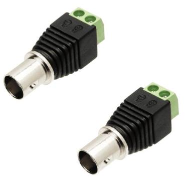 Imagem de Kit 2 Conectores B.N.C Com Borne Femea Para Câmera de Segurança BBNCF 