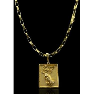 Imagem de Corrente Carti& 6mm Moeda antiga + pingente Fé - Lobin jóias 