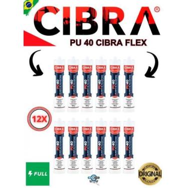 Imagem de 12x Pu 40 Cibra Flex Cola Selante Poliuretano  400g Cz/Br/Pt, Cinza cl