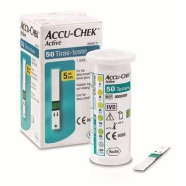 Imagem de Fita Accu Chek Active Com 50 Unid Roche, Branca, 50