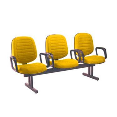 Imagem de Cadeira em Longarina com 03 lugares Linha Blenda Amarelo - Design Offi