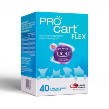 Imagem de  Pro Cart Flex Suplemento Alimentar para Cães e Gatos 40 Cápsulas - Ag