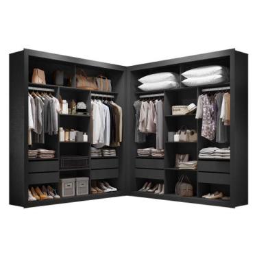 Imagem de Closet Casal Premium 8 Gavetas Amoudi Móveis, Preto Tx
