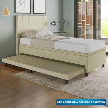 Imagem de Base Cama Box Solteirão com Cama Auxiliar Veludo - SkyBox - SKYBOX BOX