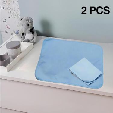 Imagem de 2 Protetores de Colchão 70x50 Absorventes Laváveis Azul para Desfralde