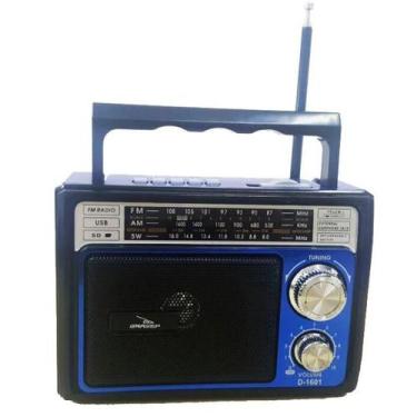 Imagem de Rádio Am/Fm/Usb/Sd Recarregável D-1601 - Grasep
