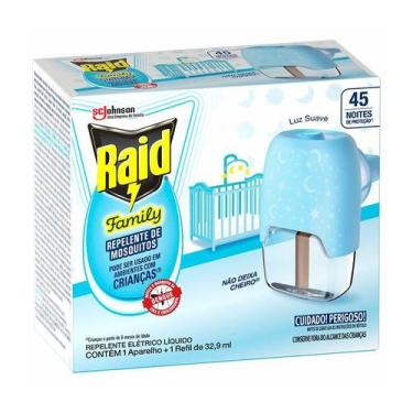 Imagem de Repelente Elétrico Líquido Raid Family Aparelho + Refil 32,9ml, Bivolt