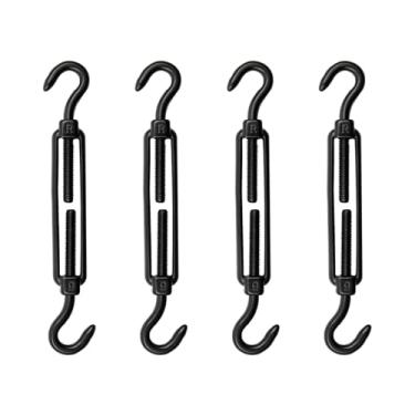 Imagem de Antrader Esticador e gancho M5, 4 peças de aço inoxidável tensor de fio tensor de aço inoxidável M5 com gancho duplo tensor de cabo tensor de aço inoxidável M5, preto
