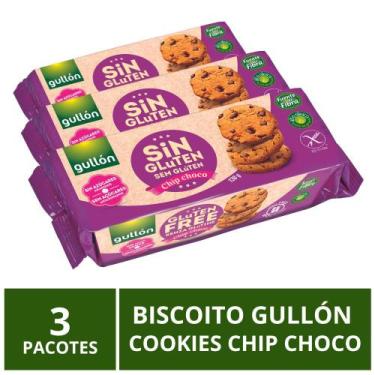 Imagem de Biscoito Gullón Sem Glúten Cookie Chip Choco 3 Pacotes 130g