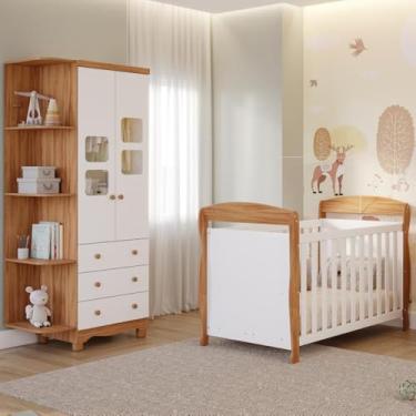 Imagem de Quarto Bebê Completo Berço Americano Marquesa Guarda Roupa Uli 2 Portas C/Prateleiras 100% Mdf