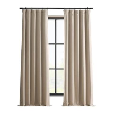 Imagem de HPD HALF PRICE DRAPES FLCH-FMBO20123-108 Cortina blecaute de linho sintético assinatura (1 painel), 127 x 278, Safari Tan