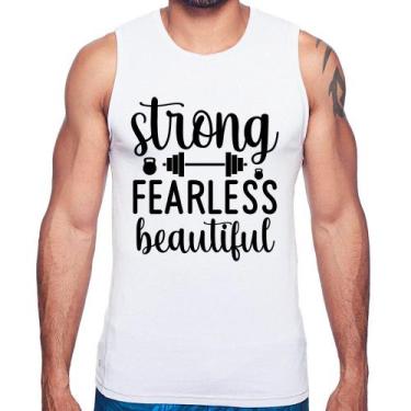 Imagem de Regata Strong Fearless Beautiful - Foca na Moda, Branco, GGG