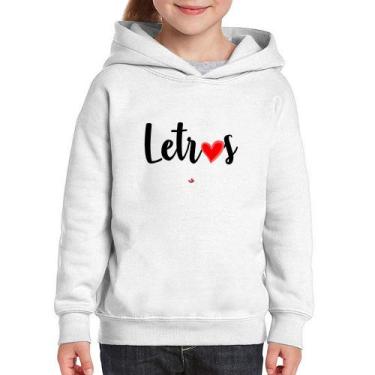 Imagem de Moletom Infantil Letras por amor - Foca na Moda, Branco, 10