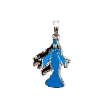 Imagem de Pingente Orixá Iemanjá Umbanda Azul Claro Niquelado 28mm - Lua Mística