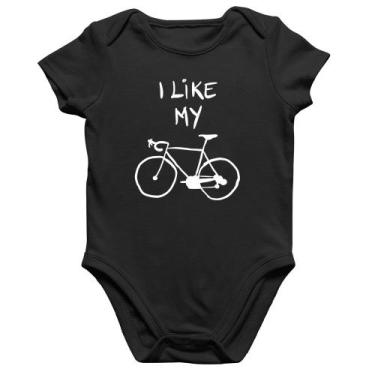 Imagem de Body Bebê Algodão I Like My Bike - Foca na Moda, Preto, GG