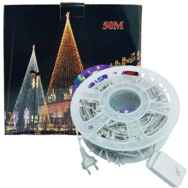 Imagem de Pisca Cordão Varal Luz Decorativo Com LEDs Azul Redondo 50M - Genérico