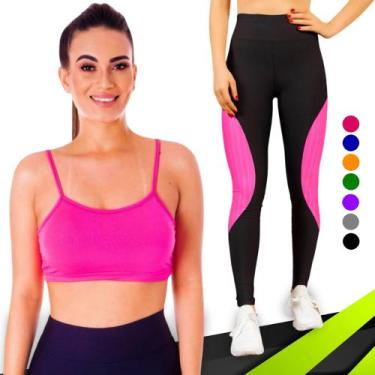 Imagem de KIT conjunto TOP ALÇA FINA bojo + CALÇA LEG LEGGING REDINHA Feminino A