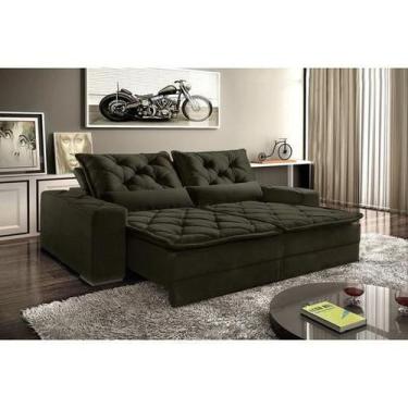 Imagem de Sofá 2,30 retrátil e reclinável dallas 4 lugares marrom - BONEQUINHA M